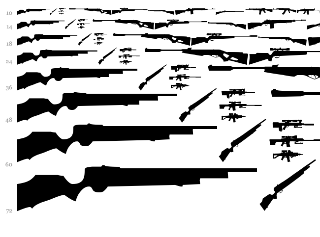 Rifle Bats TFB font waterfall